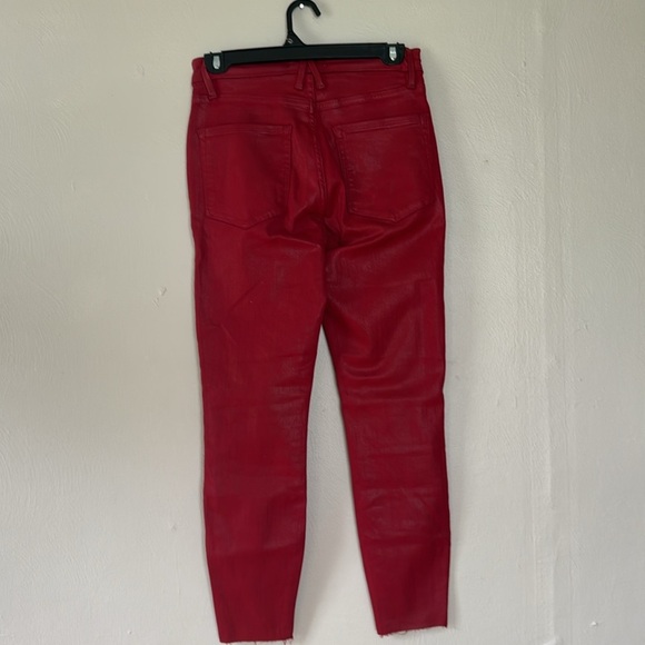 Good American Good Waist Cropped Red Ankle Cropped Jeans 6/28 - Picture 5 of 9